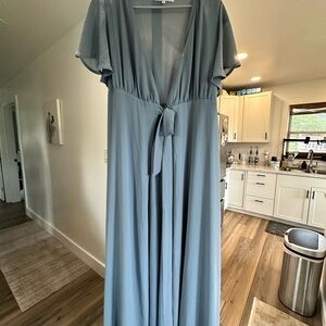Elegant Blue Maxi Dress